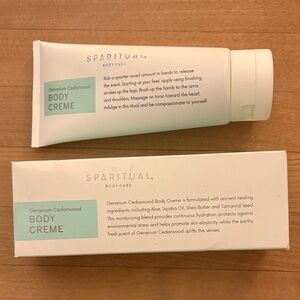 SPARITUAL Geranium Cedarwood Body Creme 6 Fl Oz. (177ml), NEW